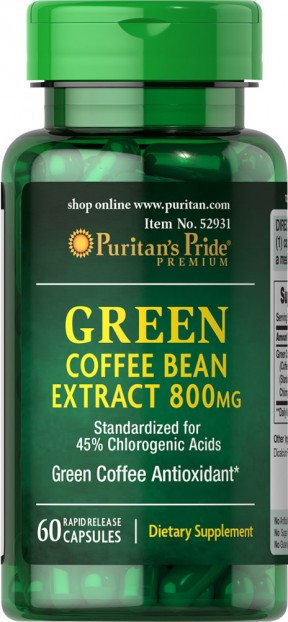 Green Coffee Bean Extract 800mg 60 capsules EXP 31-8-2022