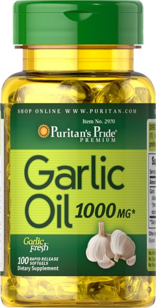 Garlic Oil 1000 mg 100 Rapid Release Softgels EXP 11-2023