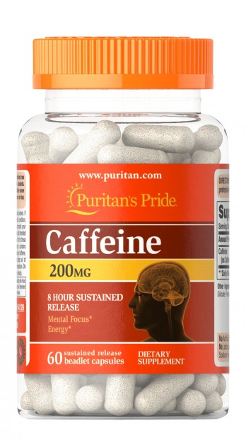 Caffeine 200 mg 8-Hour Sustained Release 60 Capsules