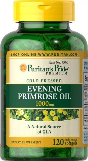 Evening Primrose Oil 1000 mg with GLA   120 Softgels  EXP 31-12-2020