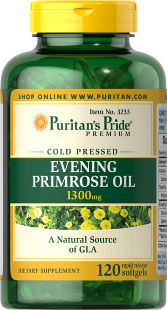 Evening Primrose Oil 1300 mg with GLA 120 Softgels