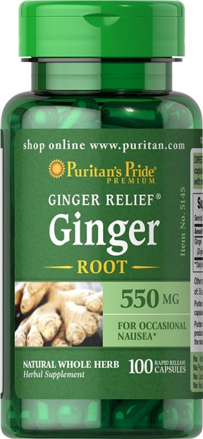 Ginger Root 550 mg 100 Capsules