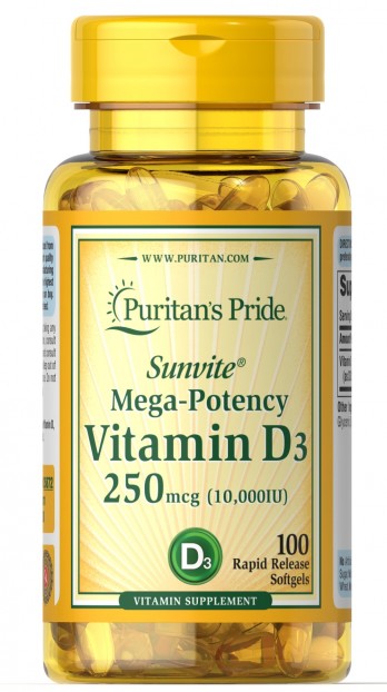 Vitamin D3 10,000 IU 100 Softgels