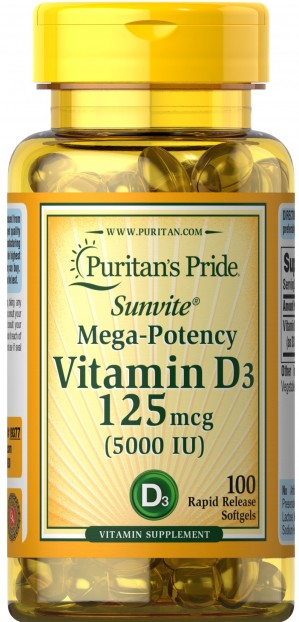 Vitamin D3 5000 IU  100 Softgels