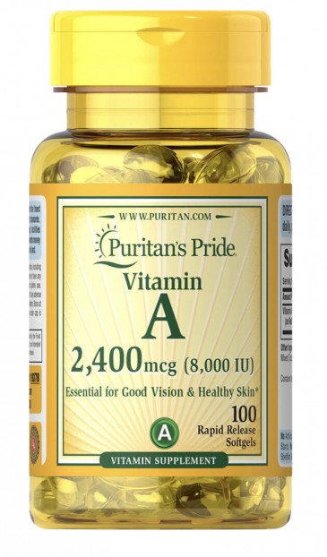 Vitamin A 8,000 IU (2,400mcg) 100 Rapid Release Softgels