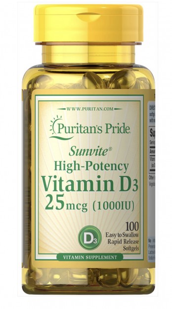 Vitamin D3 1000 IU  100 Softgels
