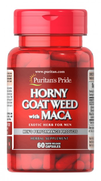 Horny Goat Weed with Maca 500 mg 75 mg 60 Capsules