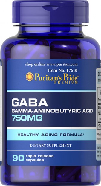 GABA (Gamma Aminobutyric Acid) 750 mg 90 Capsules