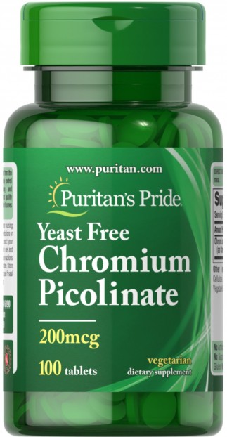 Chromium Picolinate 200 mcg Yeast Free  100 Tablets