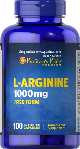 L-Arginine 1000 mg  100 Capsules EXP 2-2023
