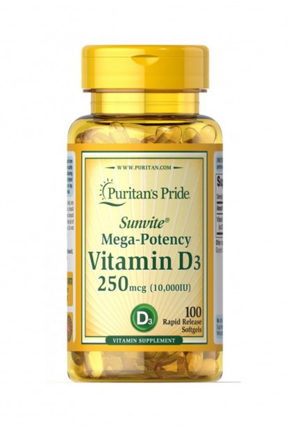 Vitamin D3 10,000 IU 100 Softgels