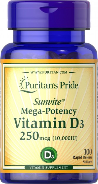 Vitamin D3 10,000 IU 100 Softgels