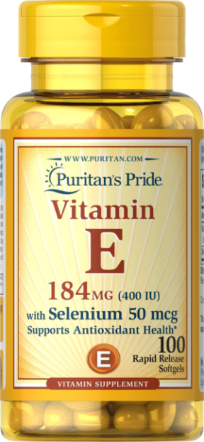 Vitamin E-400 IU with selenium 50 mcg 100 softgels