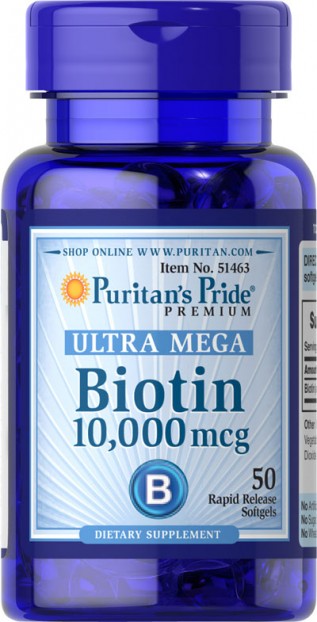 Biotin 10,000 mcg 50 Softgels
