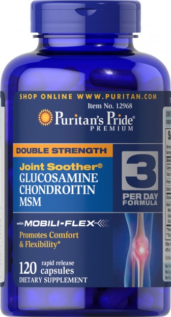 Double Strength Glucosamine, Chondroitin & MSM Joint Soother® 120 Capsules