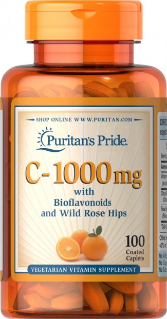 Vitamin C-1000 mg with Bioflavonoids & Rose Hips 100 Caplets