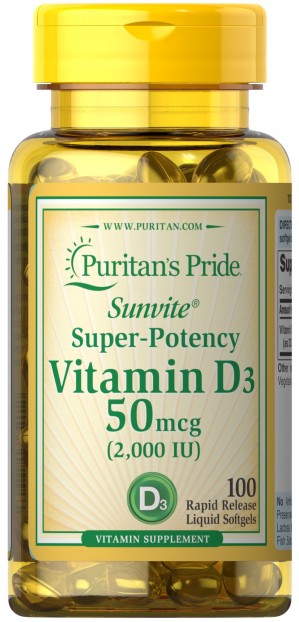 Vitamin D3 2000 IU 100 Softgels EXP 3-2023