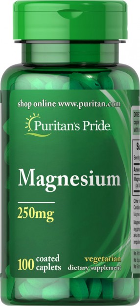 Magnesium 250 mg 100 Caplets