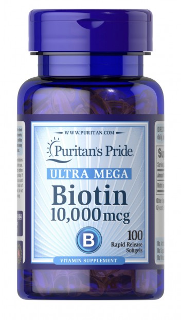 Biotin 10,000 mcg 100 Softgels